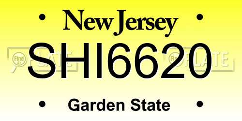 SHI6620 New Jersey License Plate