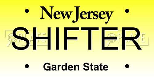 SHIFTER New Jersey License Plate