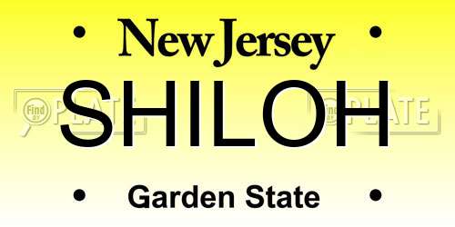 SHILOH New Jersey License Plate