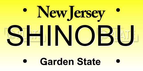 SHINOBU New Jersey License Plate