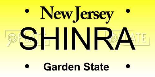 SHINRA New Jersey License Plate
