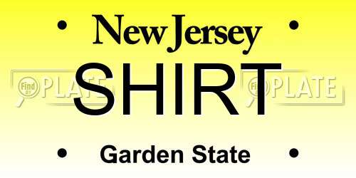 SHIRT New Jersey License Plate