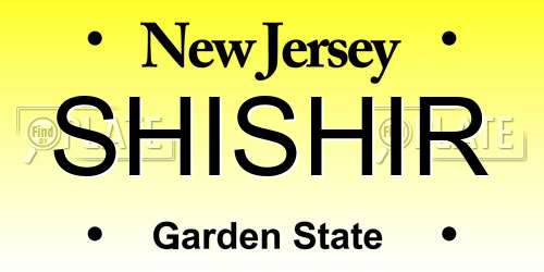 SHISHIR New Jersey License Plate
