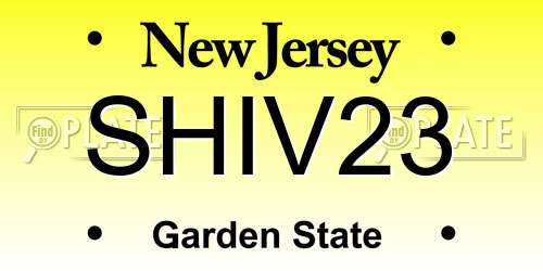 SHIV23 New Jersey License Plate