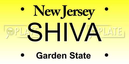 SHIVA New Jersey License Plate