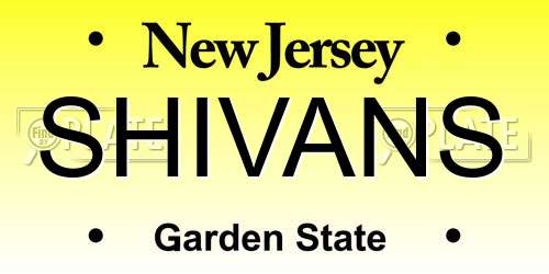 SHIVANS New Jersey License Plate