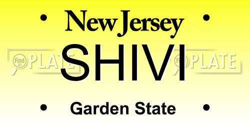 SHIVI New Jersey License Plate