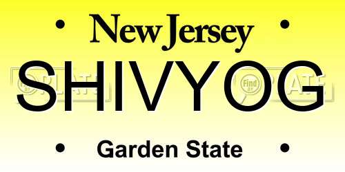 SHIVYOG New Jersey License Plate