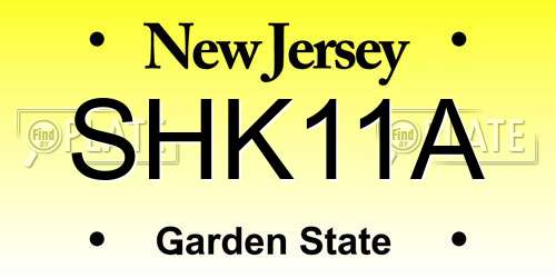 SHK11A New Jersey License Plate