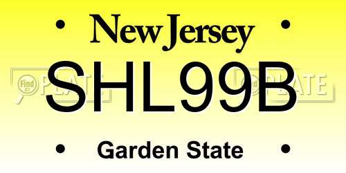 SHL99B New Jersey License Plate