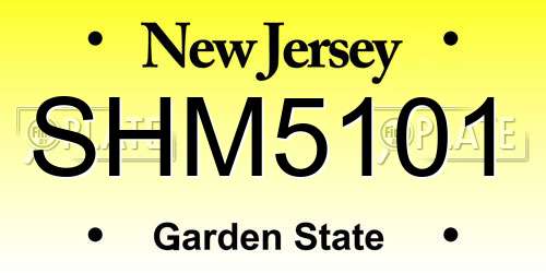 SHM5101 New Jersey License Plate
