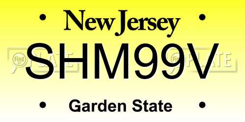 SHM99V New Jersey License Plate