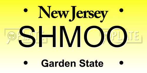 SHMOO New Jersey License Plate
