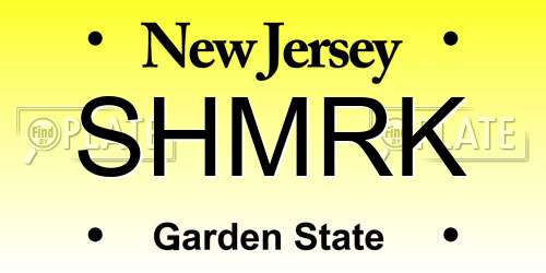SHMRK New Jersey License Plate