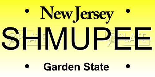 SHMUPEE New Jersey License Plate