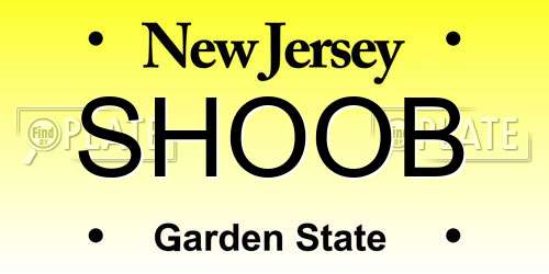 SHOOB New Jersey License Plate