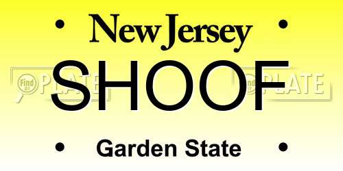 SHOOF New Jersey License Plate