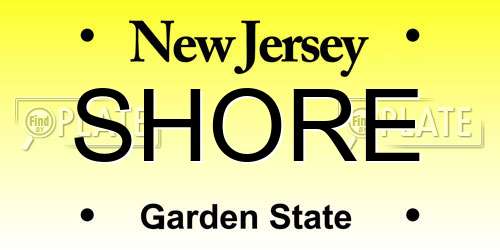 SHORE New Jersey License Plate