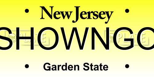 SHOWNGO New Jersey License Plate