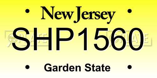 SHP1560 New Jersey License Plate