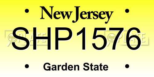 SHP1576 New Jersey License Plate