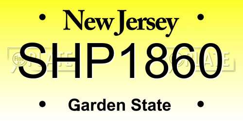 SHP1860 New Jersey License Plate