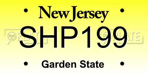 SHP199 New Jersey License Plate