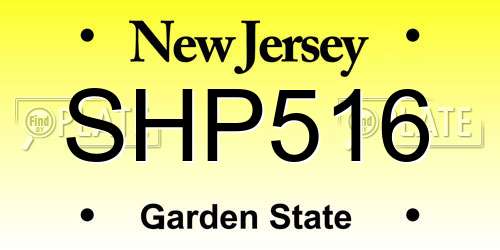 SHP516 New Jersey License Plate