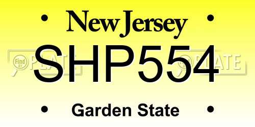 SHP554 New Jersey License Plate