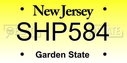 SHP584 New Jersey License Plate