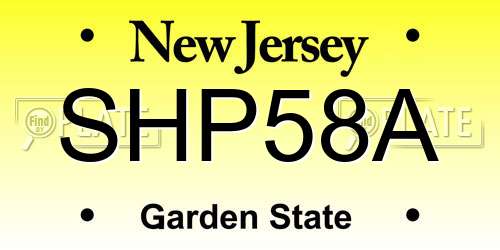 SHP58A New Jersey License Plate