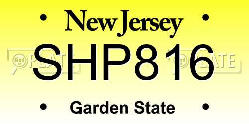 SHP816 New Jersey License Plate