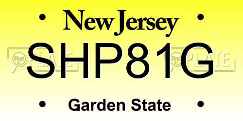 SHP81G New Jersey License Plate