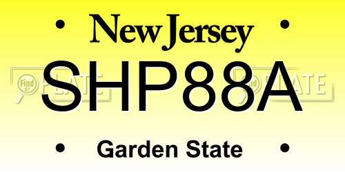 SHP88A New Jersey License Plate