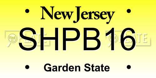 SHPB16 New Jersey License Plate