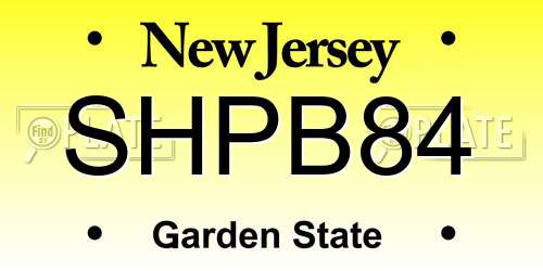 SHPB84 New Jersey License Plate
