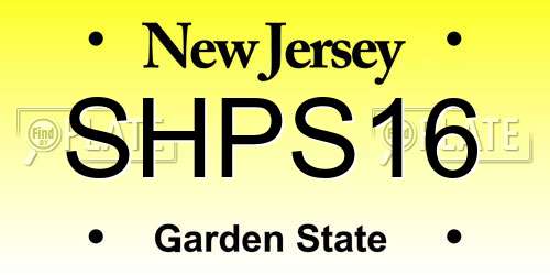 SHPS16 New Jersey License Plate
