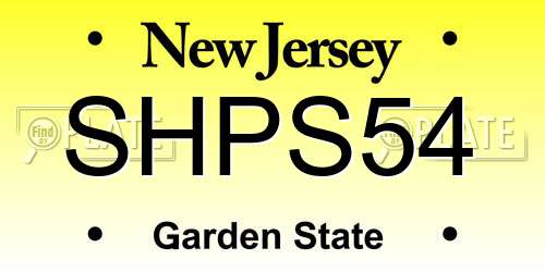 SHPS54 New Jersey License Plate