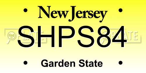 SHPS84 New Jersey License Plate