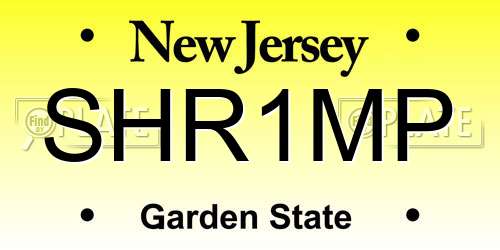 SHR1MP New Jersey License Plate