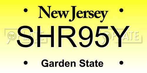 SHR95Y New Jersey License Plate