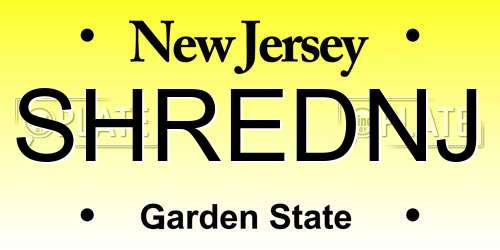 SHREDNJ New Jersey License Plate