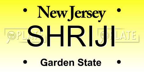 SHRIJI New Jersey License Plate