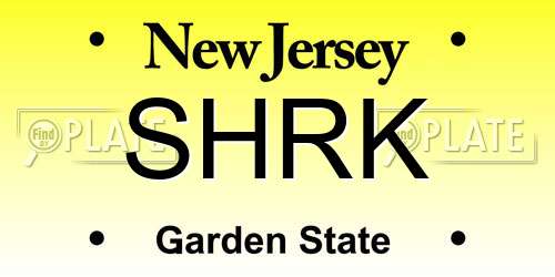 SHRK New Jersey License Plate