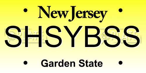 SHSYBSS New Jersey License Plate