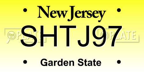 SHTJ97 New Jersey License Plate