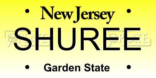 SHUREE New Jersey License Plate