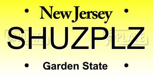 SHUZPLZ New Jersey License Plate