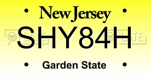SHY84H New Jersey License Plate
