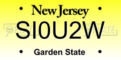 SI0U2W New Jersey License Plate